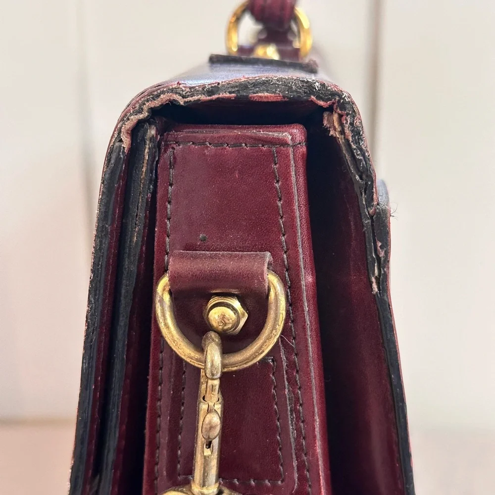 Schlesinger Full Grain Cowhide Burgundy Leather Briefcase Satchel Made in USA